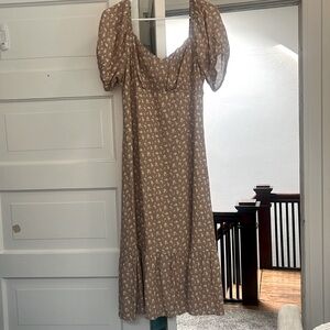 Dusty Rose Mid-Length Floral Dress